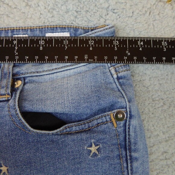 Miss Me Jeans Women's 26 Blue Mid-Rise Ankle Skinny Denim Embroidered Stars - Picture 10 of 12